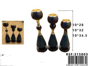 juego de 3 porta velas