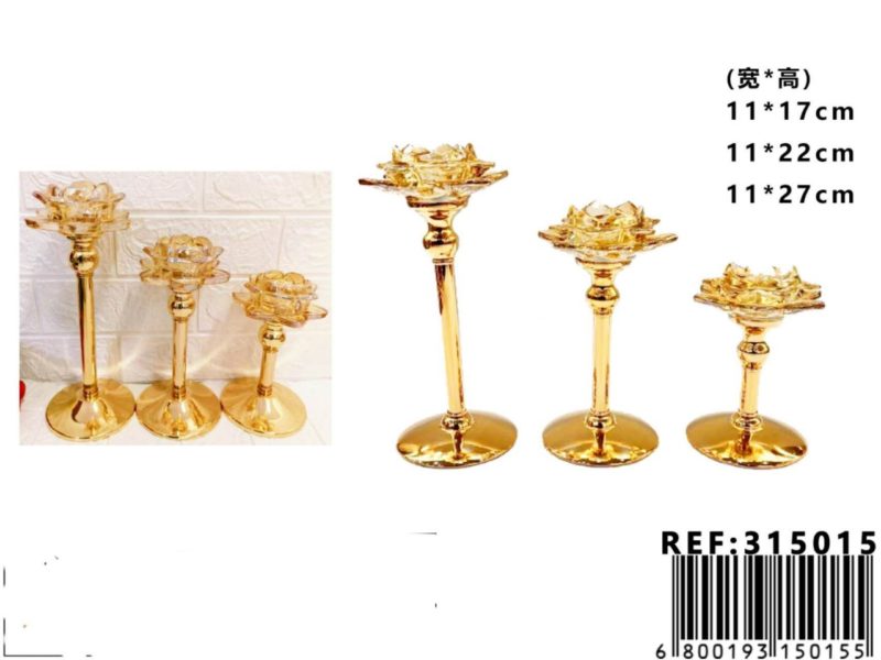Juego de tres piezas de candelabro