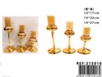 Juego de tres piezas de candelabros