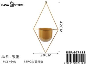 maceta colgante rombo dorado