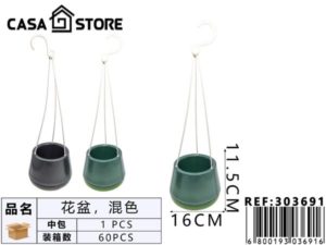 maceta colgante mediana con cuerda