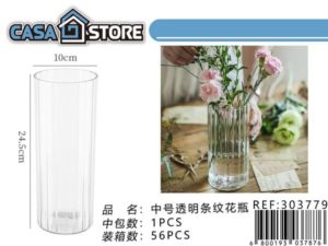 jarrón transparente mediano