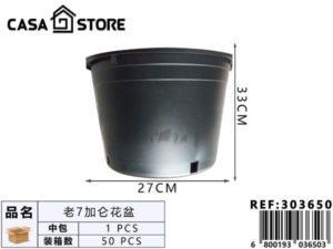 maceta negra redonda ancha