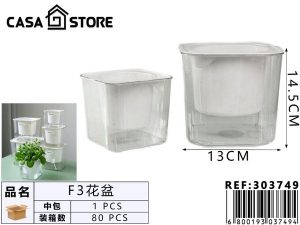 maceta de acrílico transparente