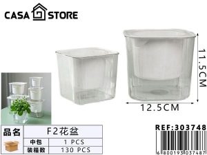 maceta de acrílico transparente