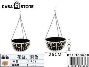 maceta colgante con diseño