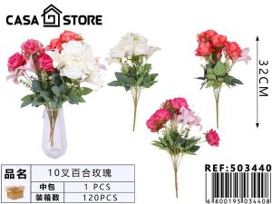 ramo de rosas y lirios