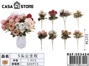 ramo pequeño de 5 rosas princesa