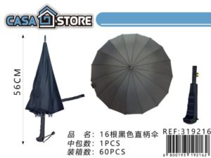 Paraguas negro con mango moldeado